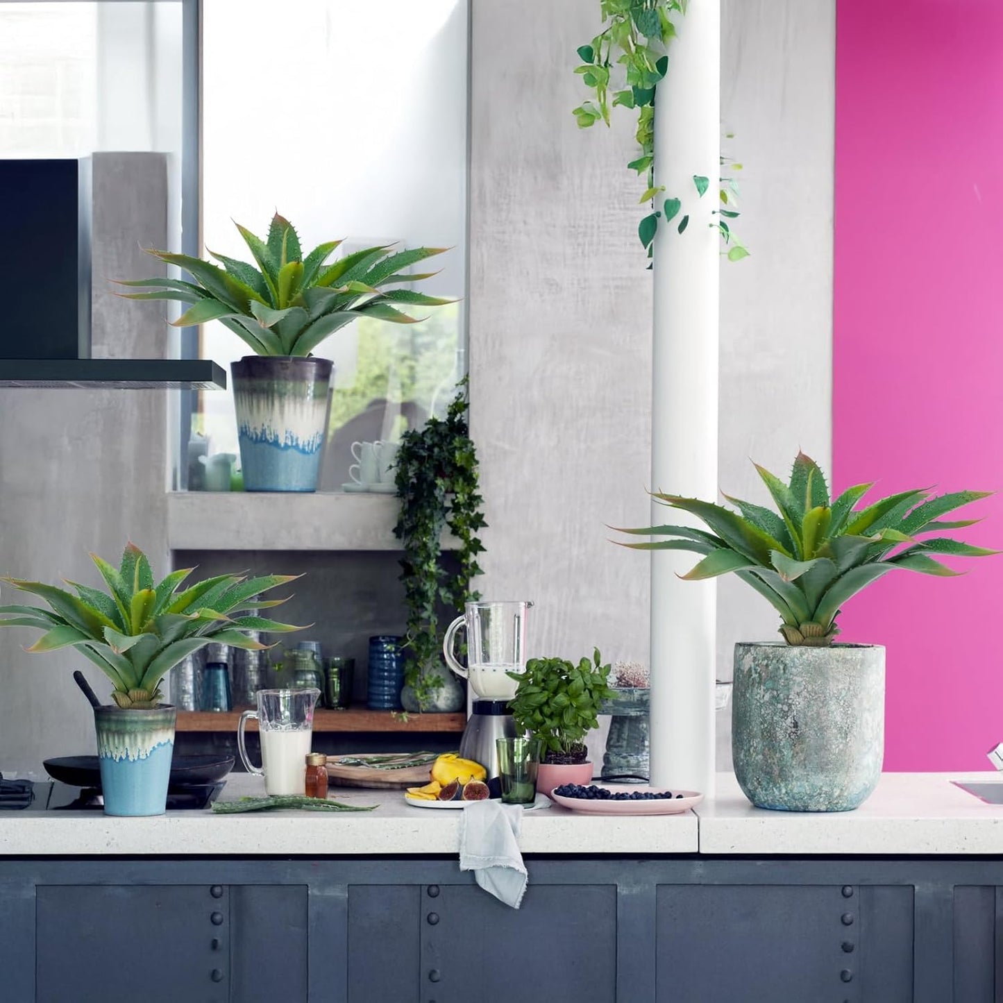 6 pcs 12.5 inch Large Artificial Succulent Aloe