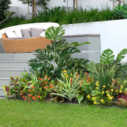 18 pcs Artificial Outdoor Plants Resistant Boxwood UV