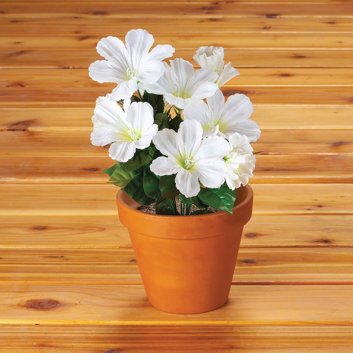 Oakridge Petunia Bush Outdoor White Flowers Artificial Decor