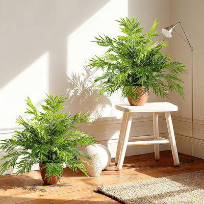 2 pack Artificial Boston Fern Plants Pots Greenery