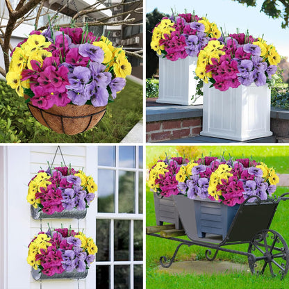 9 bundles Artificial Pansy Flowers Resistant Silk UV