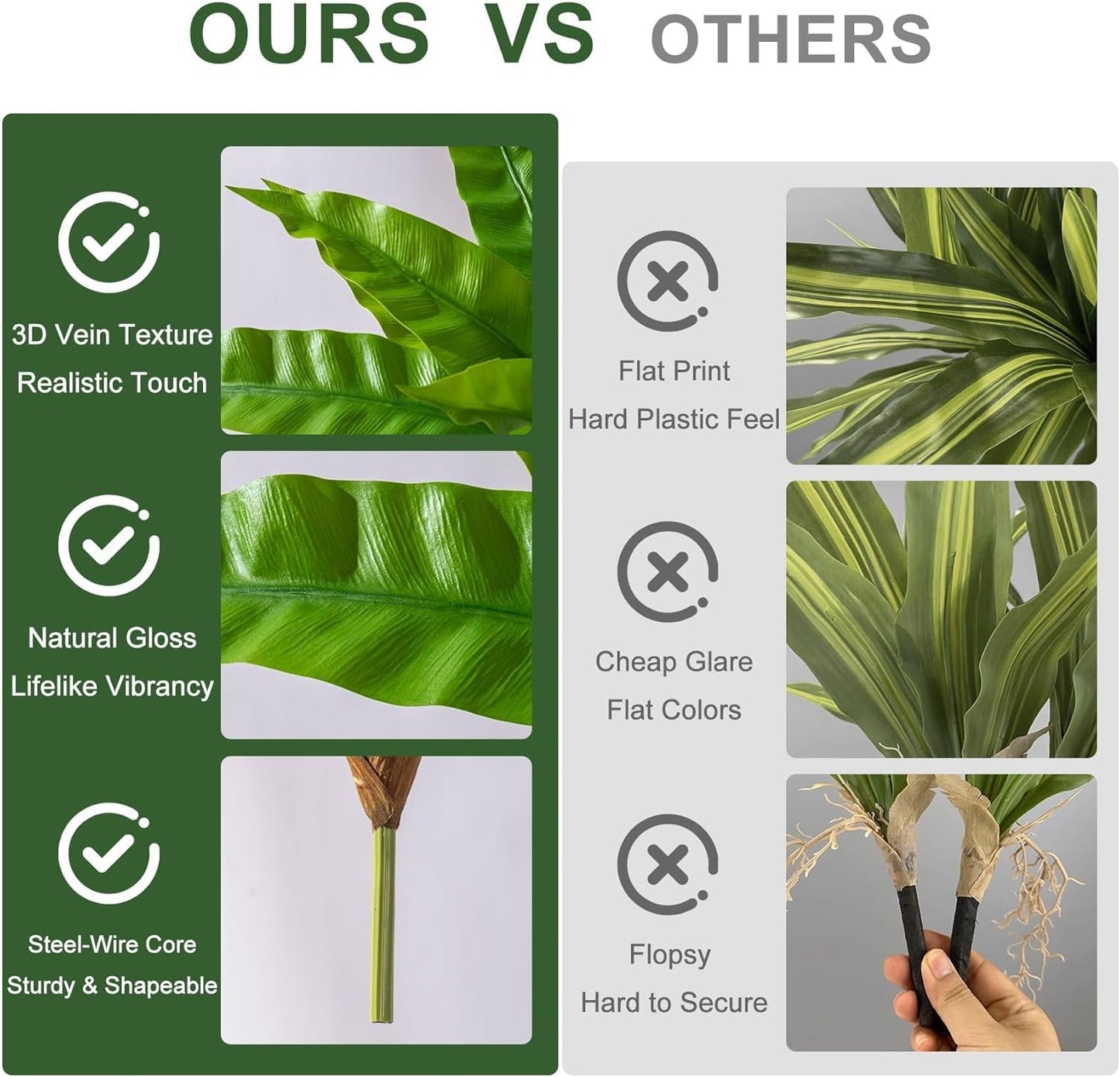 4 pcs Artificial Bird Nest Fern Stems Greenery