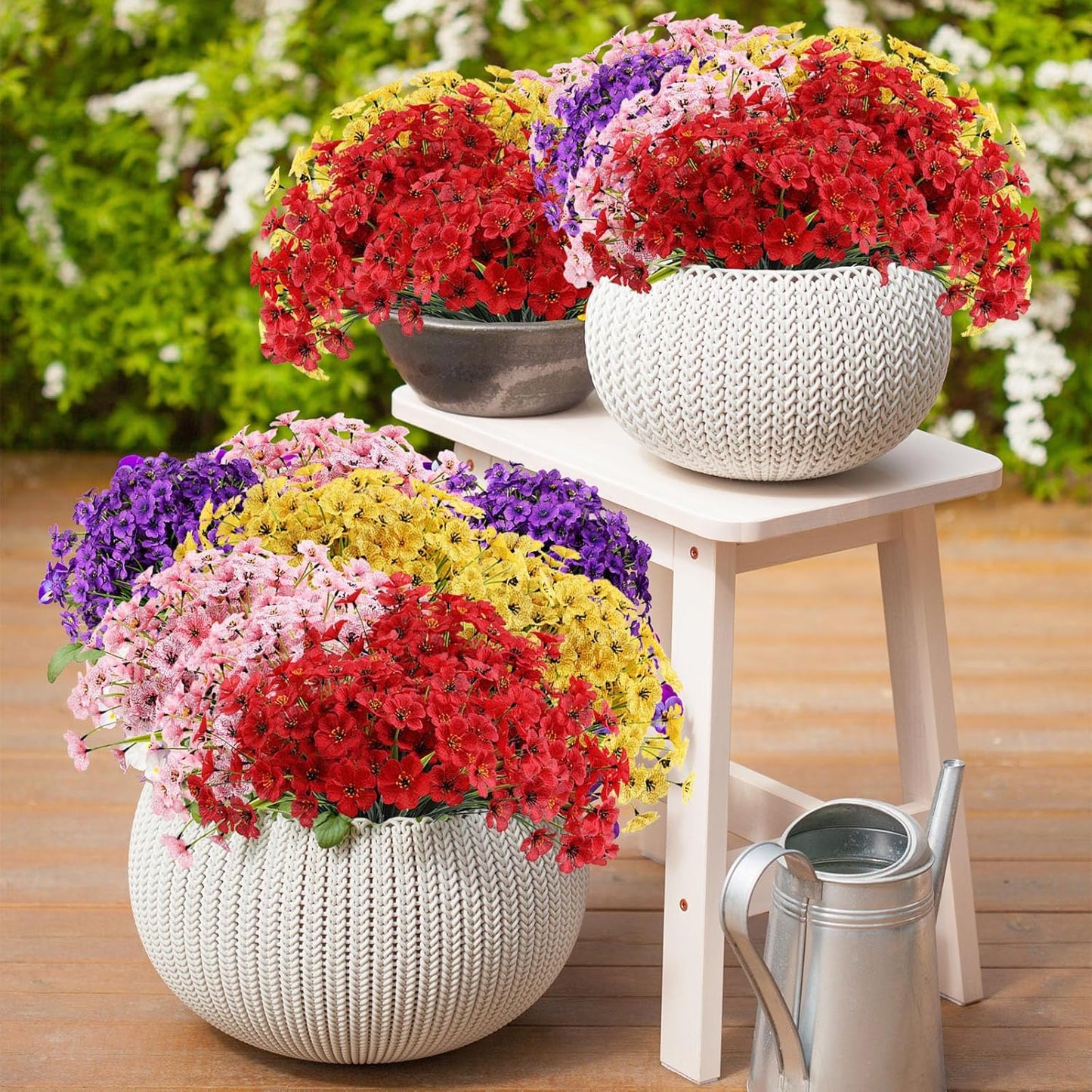 22 Bundles Outdoor Silk Plants UV Resistant Porch