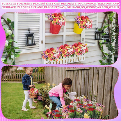 100 Bundles Lyrow Violet Silk Plants UV Porch