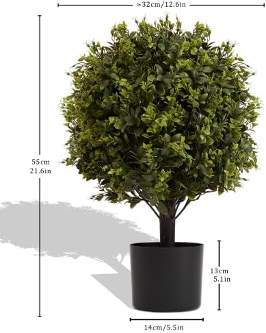 2 pack 22 inch Artificial Ball Topiary Trees