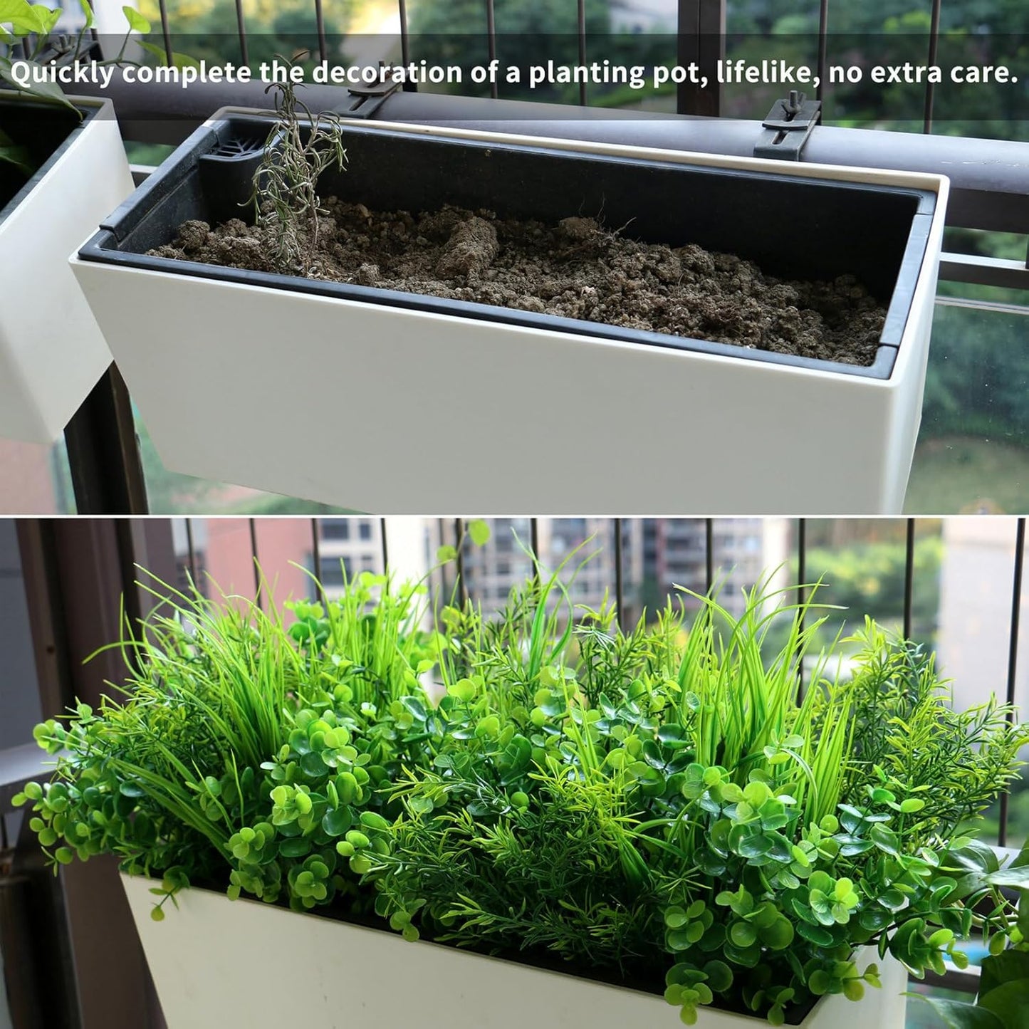 18 pcs Outdoor Artificial Plants Resistant Greenery UV