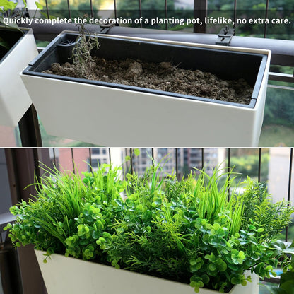 18 pcs Outdoor Artificial Plants Resistant Greenery UV