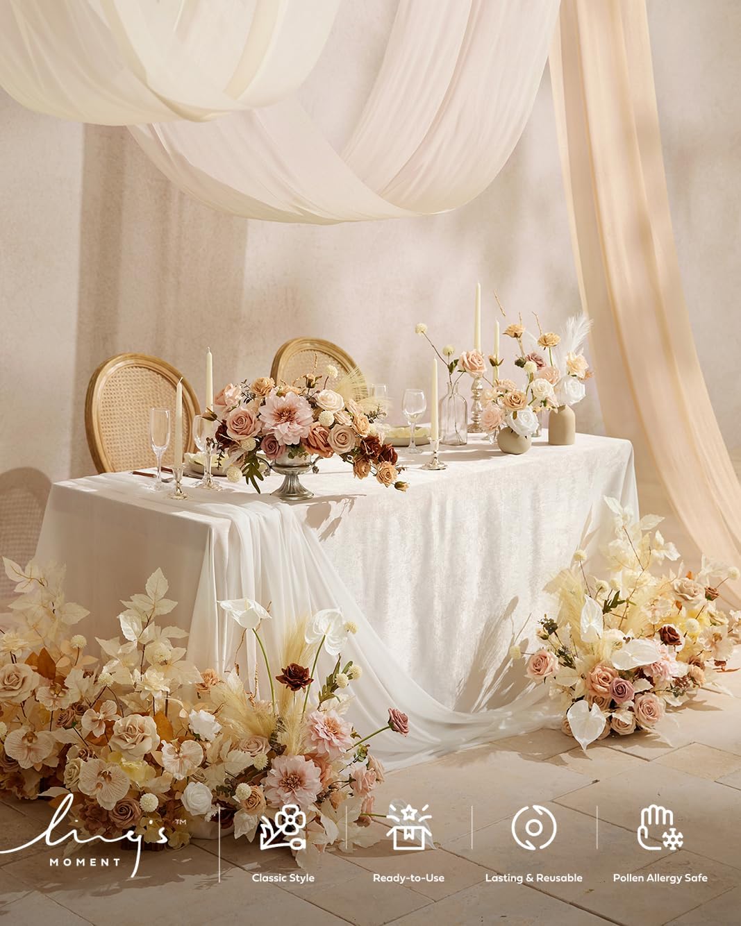 Ling Moment Flowers Box Artificial Greenery Stems Foam