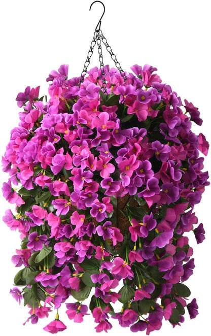 Inqcmy Artificial Hanging Plants Flowers Basket Decor Indoor