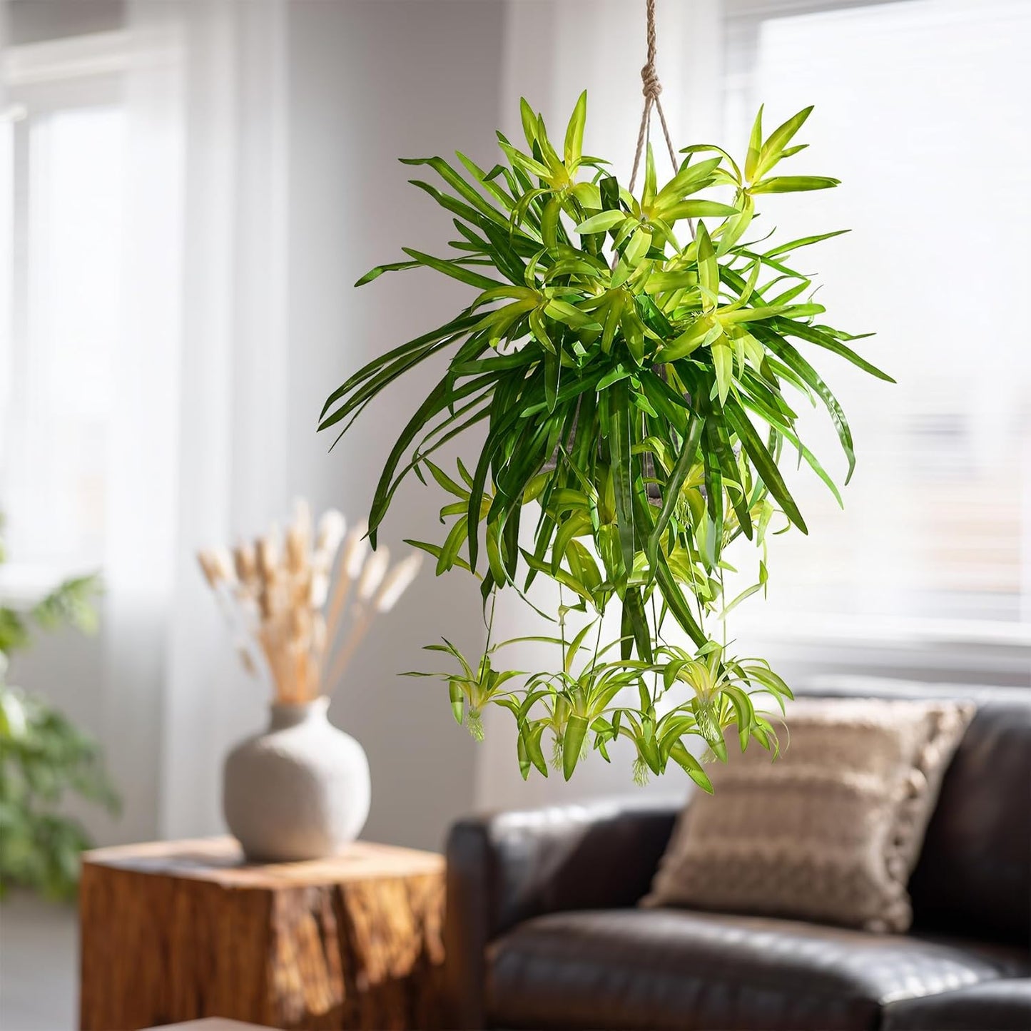 2 pcs Artificial Spider Hanging Plants Chlorophytum Greenery