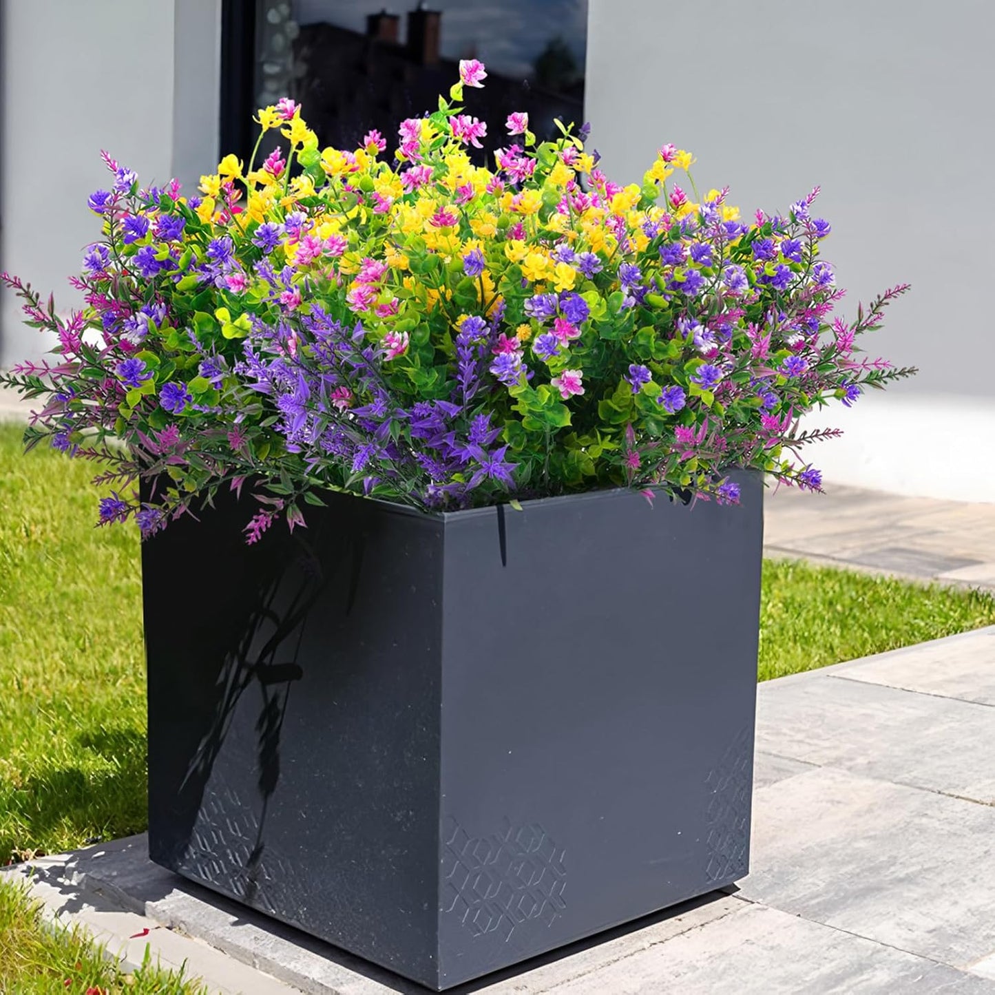 24 pcs Artificial Outdoor Flowers Resistant Daisy UV