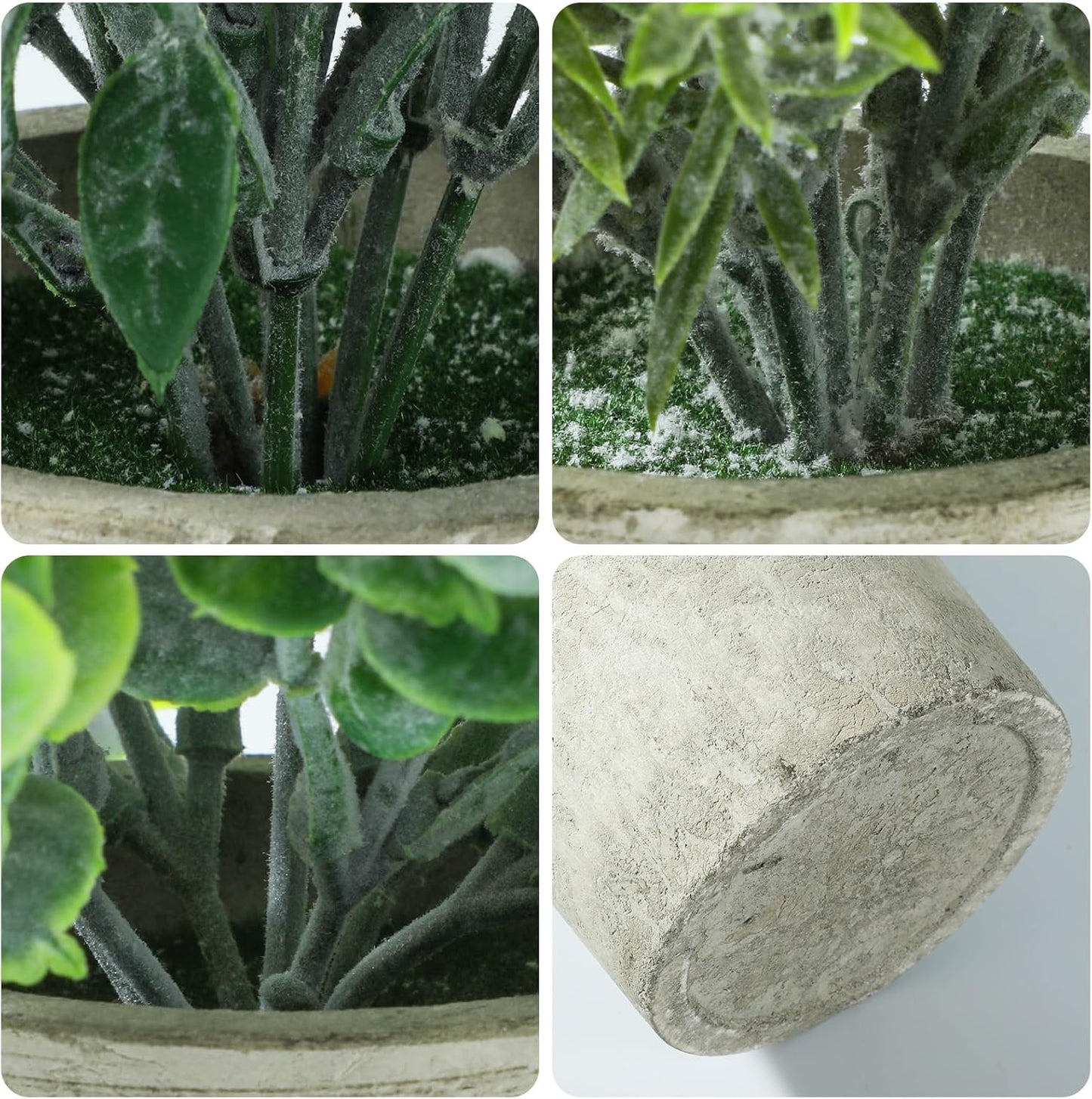 3 pack Artificial Potted Plants Life Like Frosted