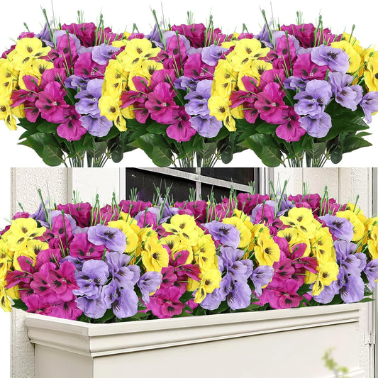 9 bundles Artificial Pansy Flowers Resistant Silk UV