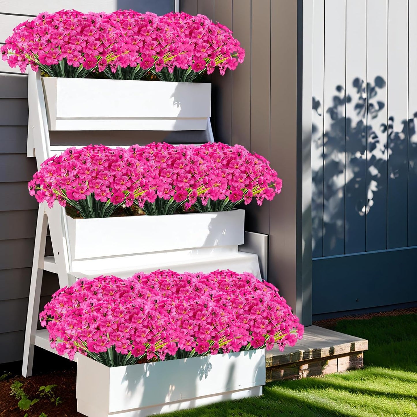 20 Bundles Outdoor Silk Plants UV Resistant Porch