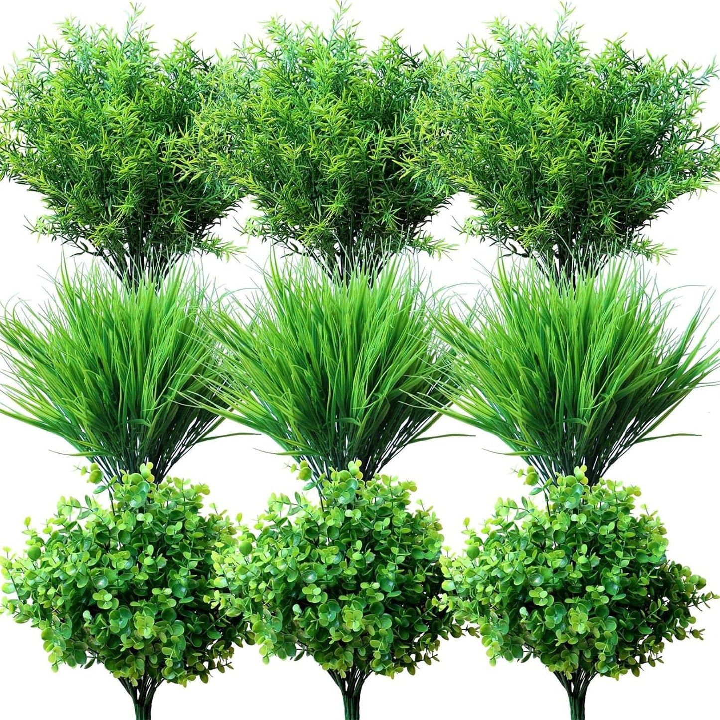 18 pcs Outdoor Artificial Plants Resistant Greenery UV
