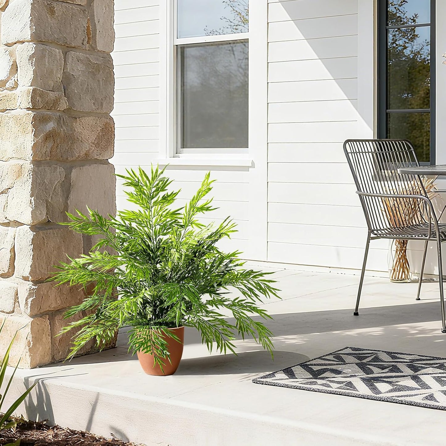 2 pack Artificial Boston Fern Plants Pots Greenery