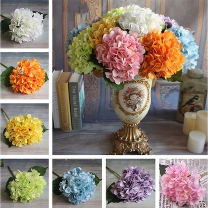Outdoor Artificial Hydrangea Flowers Silk Blooms Decor Indoor