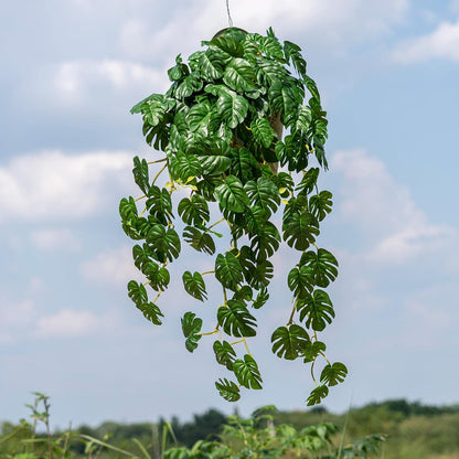 2 pack Artificial Hanging Monstera Plants Resistant UV