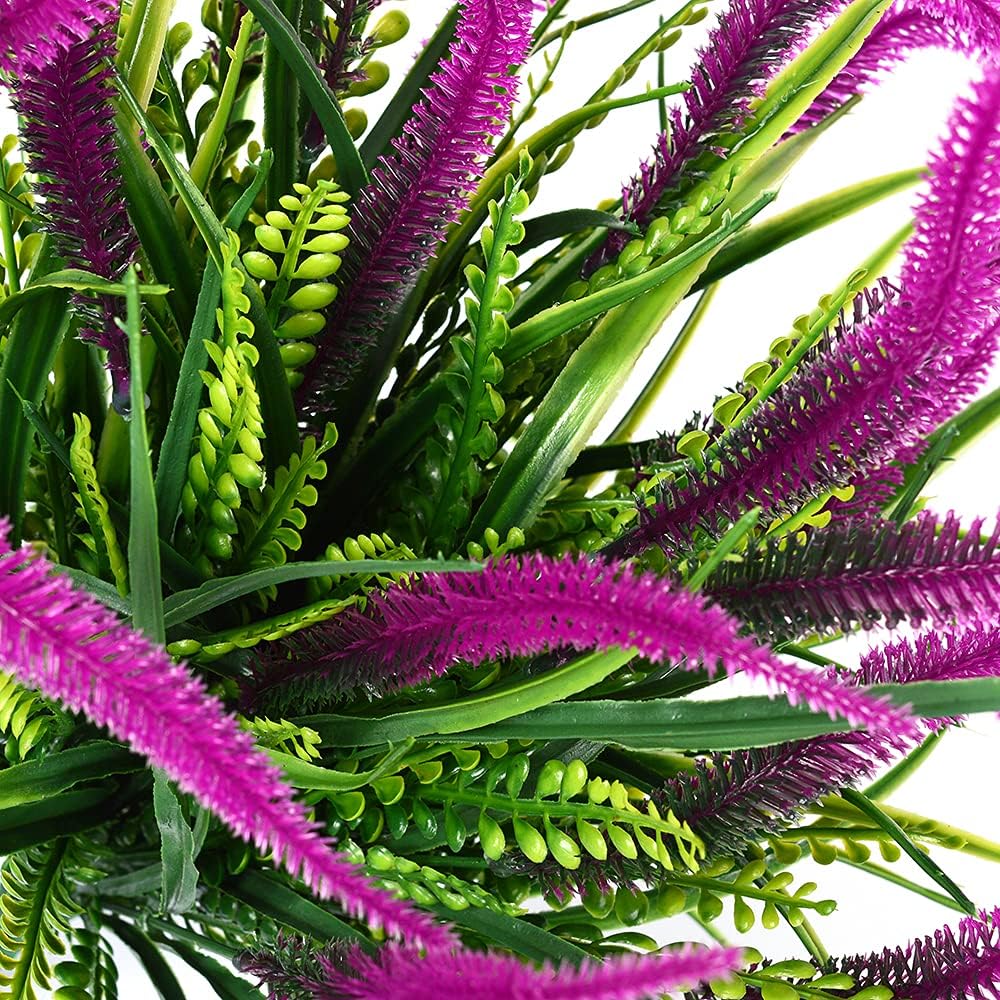 8 Pcs Outdoor Plastic Plants UV Resistant Porch