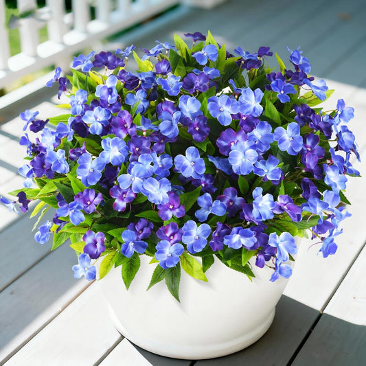 Artificial Impatiens Flowers Decor Indoor Outdoor Holiday Christmas