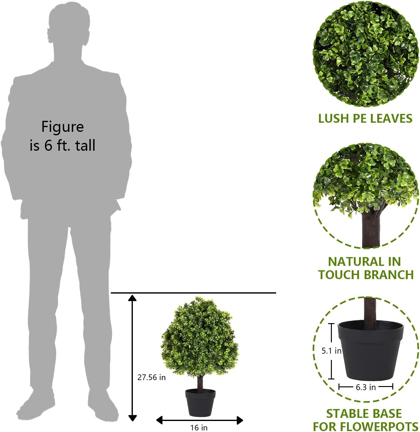 Artificial Boxwood Topiary Trees Set Topiaries Decor Indoor