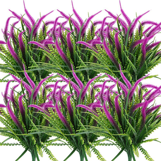 8 Pcs Outdoor Plastic Plants UV Resistant Porch