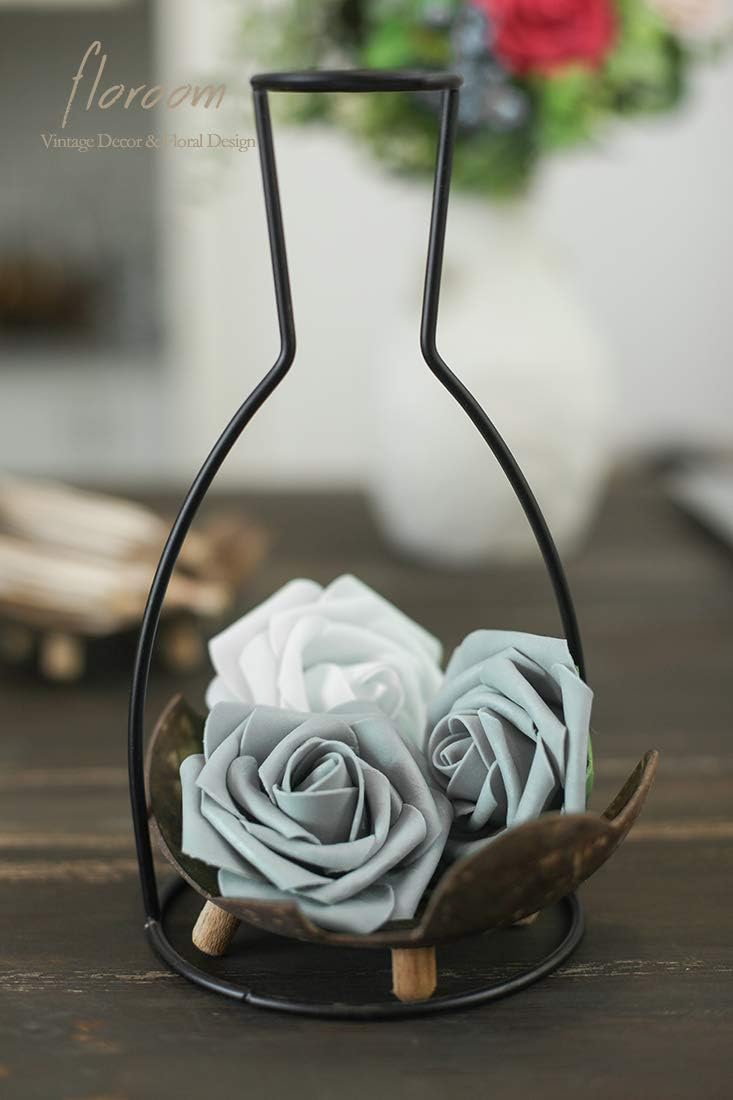 50 Pcs Floroom Foam Roses Silver Grey Wedding