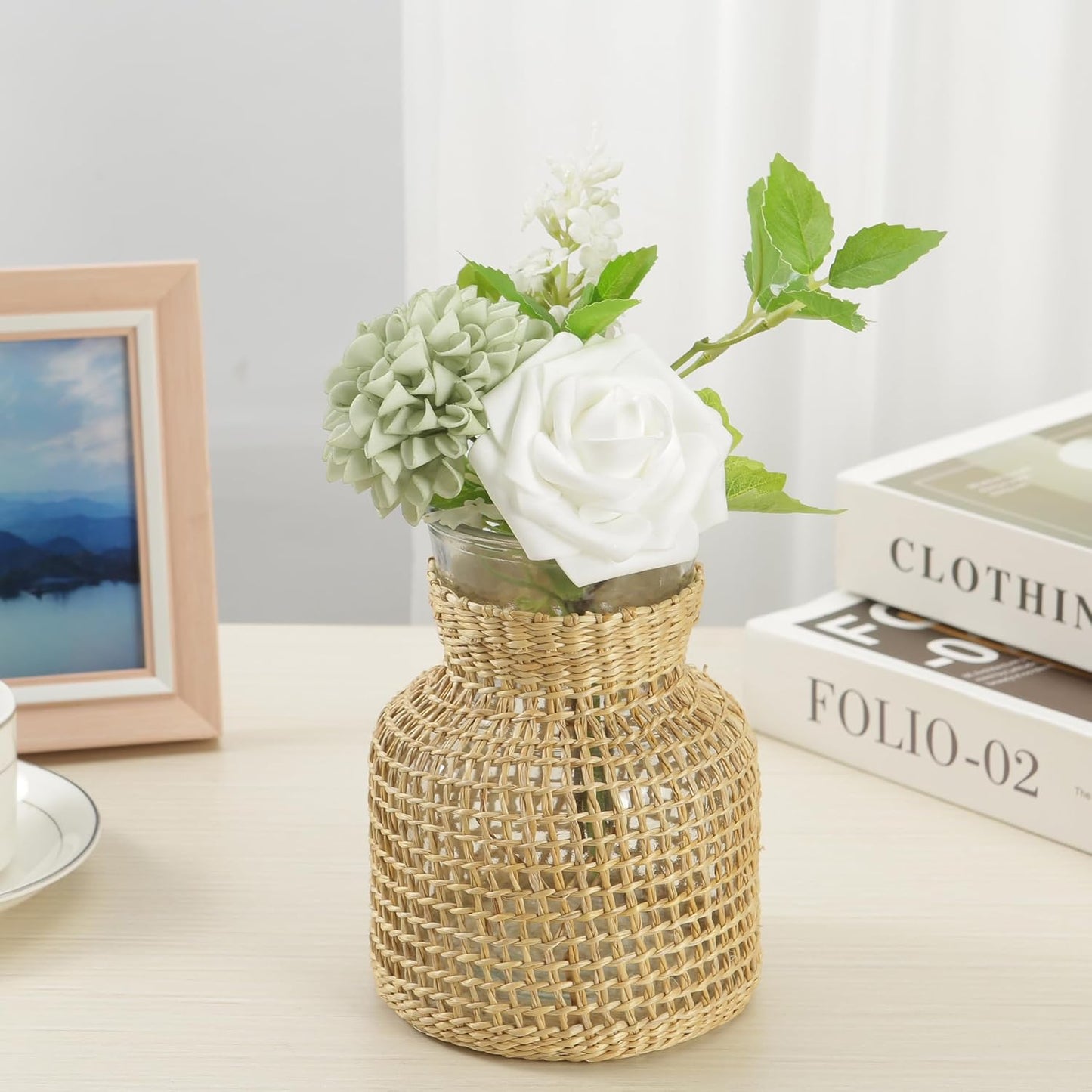 25 Pcs Silk Rose Stems Bouquet Wedding Centerpiece