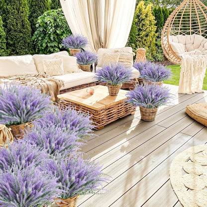 30 bundles Artificial Lavender Outdoor Plants Resistant UV