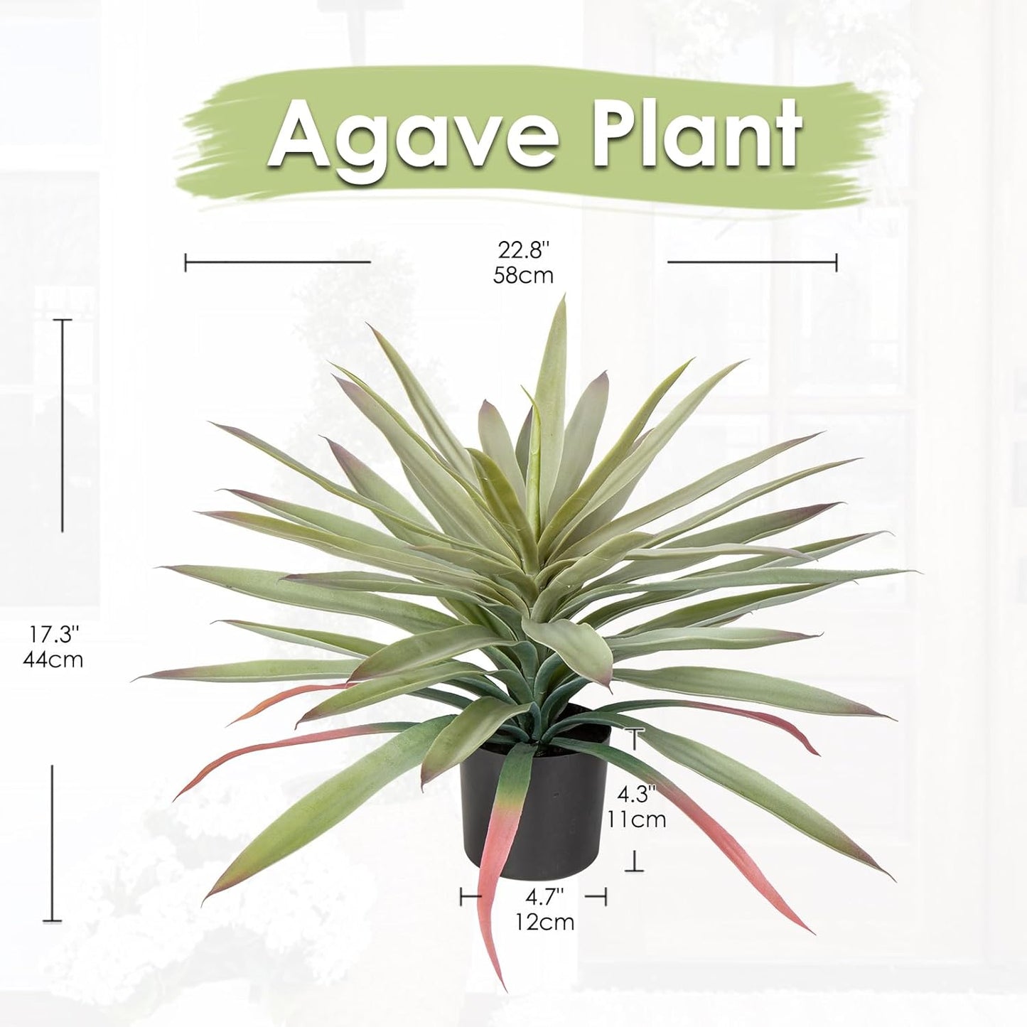 17.3 inch Artificial Agave Plant Pot Yucca Home