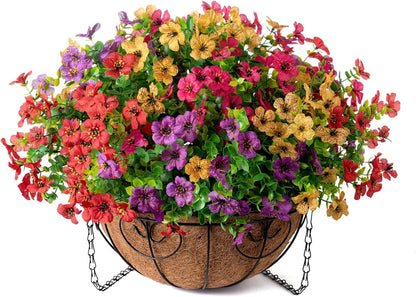 Artificial Hanging Flower Basket Resistant Silk UV Rose