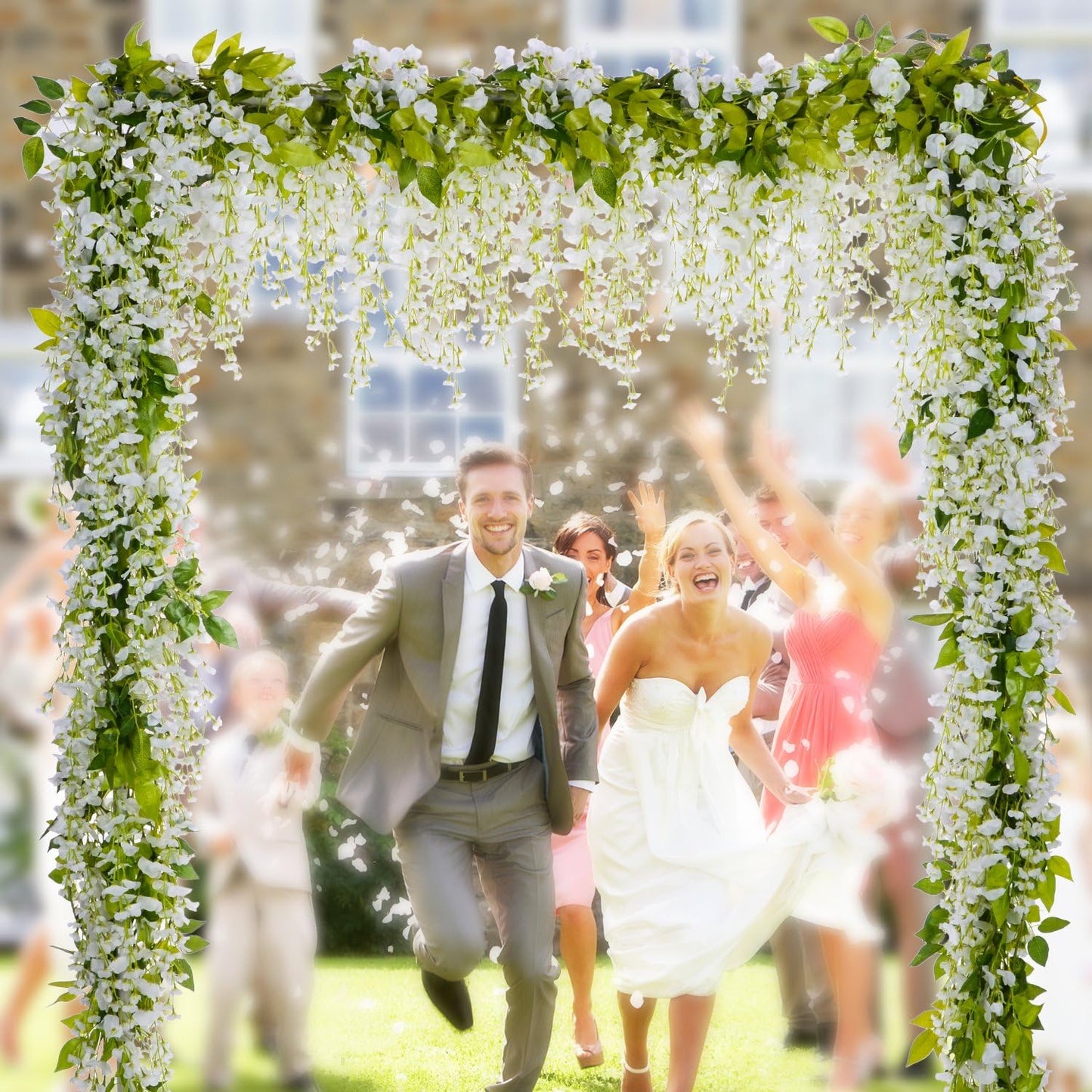 Artificial Wisteria Flowers Garland Silk Vines Outdoor Decor