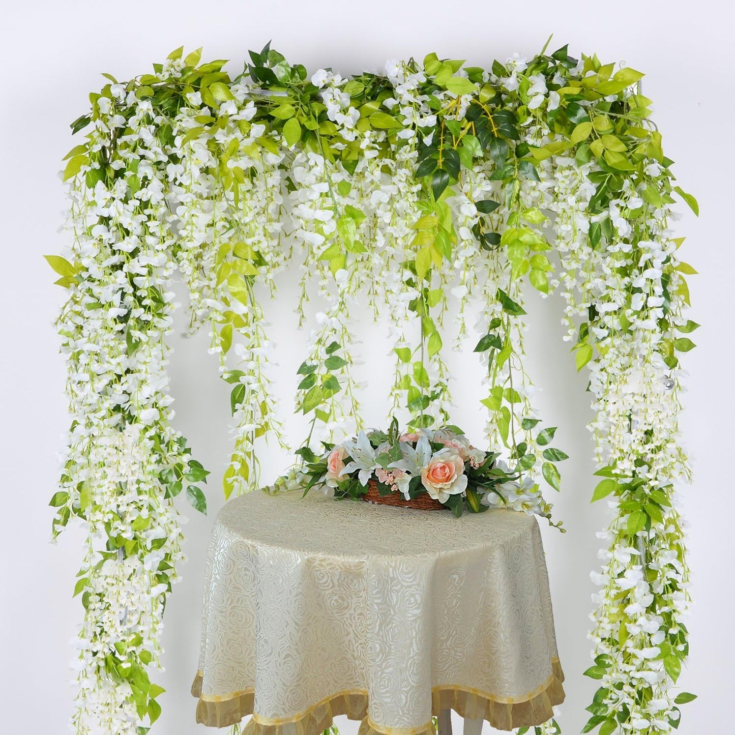 Artificial Wisteria Flowers Garland Silk Vines Outdoor Decor