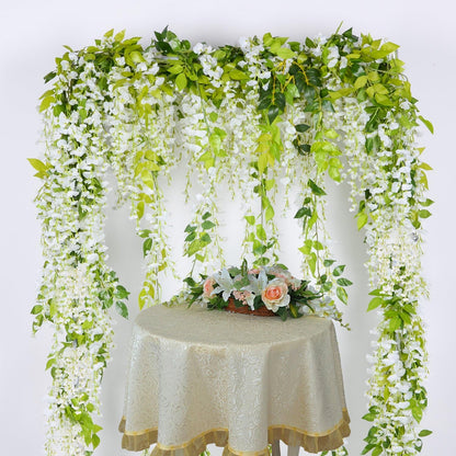 Artificial Wisteria Flowers Garland Silk Vines Outdoor Decor