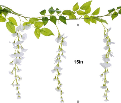 Artificial Wisteria Flowers Garland Silk Vines Outdoor Decor