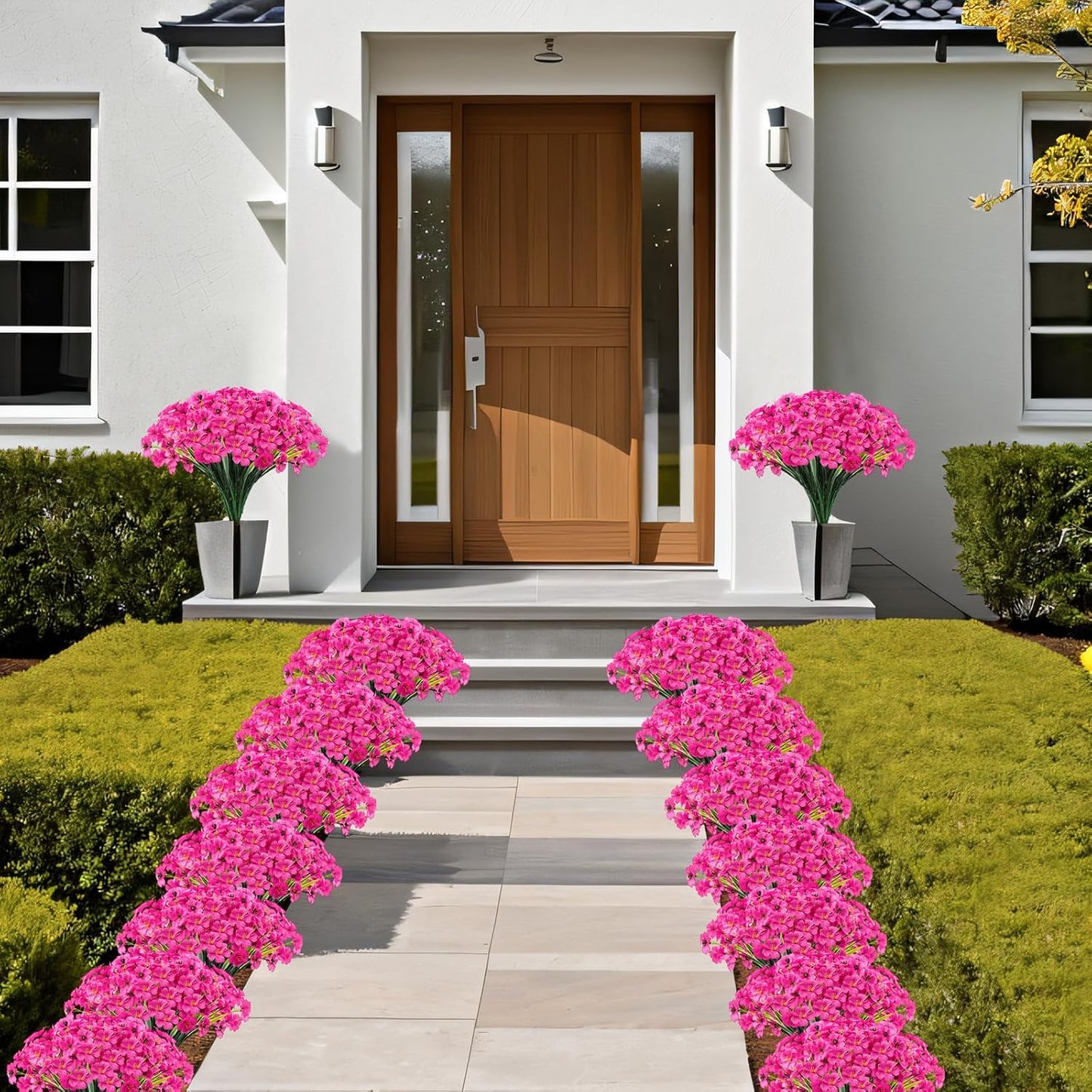 20 Bundles Outdoor Silk Plants UV Resistant Porch