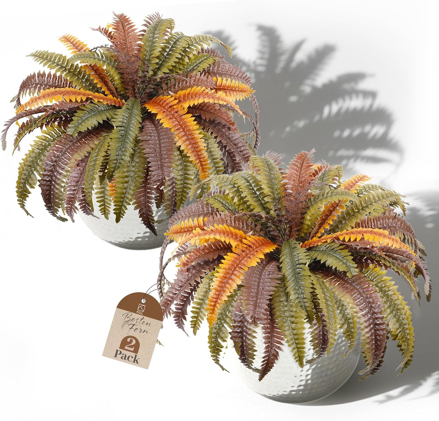 2 pack 45 inch Artificial Boston Ferns Rust