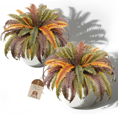 2 pack 45 inch Artificial Boston Ferns Rust